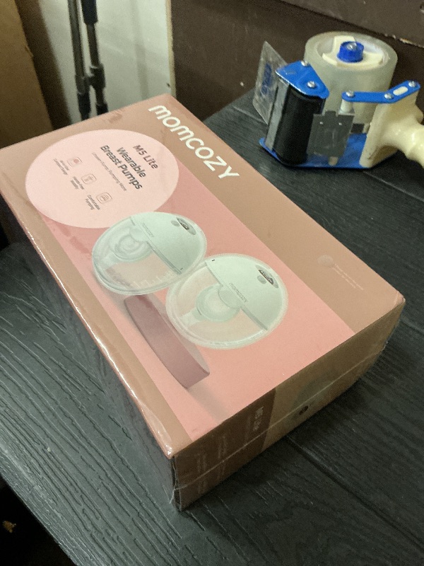 View 2 of Momcozy M5 Lite Hands-Free Wearable Breast Pump, DoubleFit Flange for Baby-Like Comfort, 3 Modes & 9 Suction Levels, No Flange Insert or Hard Carry Case, 24mm, 2-Pack, Cozy Red