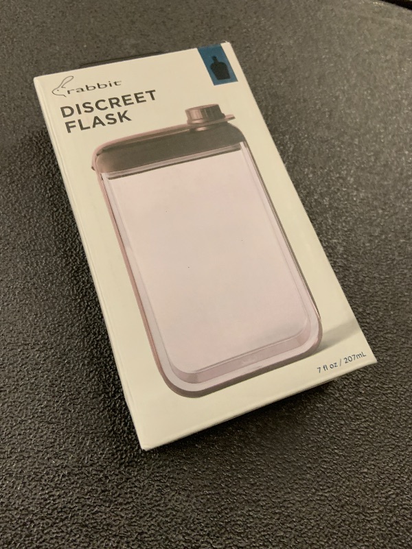 Photo 1 of Rabbit Leak-Free Discreet Flask, Compact and Portable, Black Stainless Steel, 3.25" x 1.2" x 6" Dimensions, Perfect for Travel and Outdoor Use