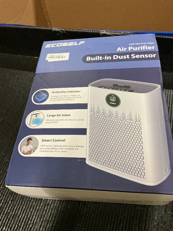 Photo 1 of Air Purifiers for Home Large Room, Cover Up to 2400 Ft² with True HEPA Filter, Smart Mode, PM2.5 Air Quality Display, 22dB Sleep Mode, Aromatherapy with 2X-Purification & 360°Air Outlet, HAP603