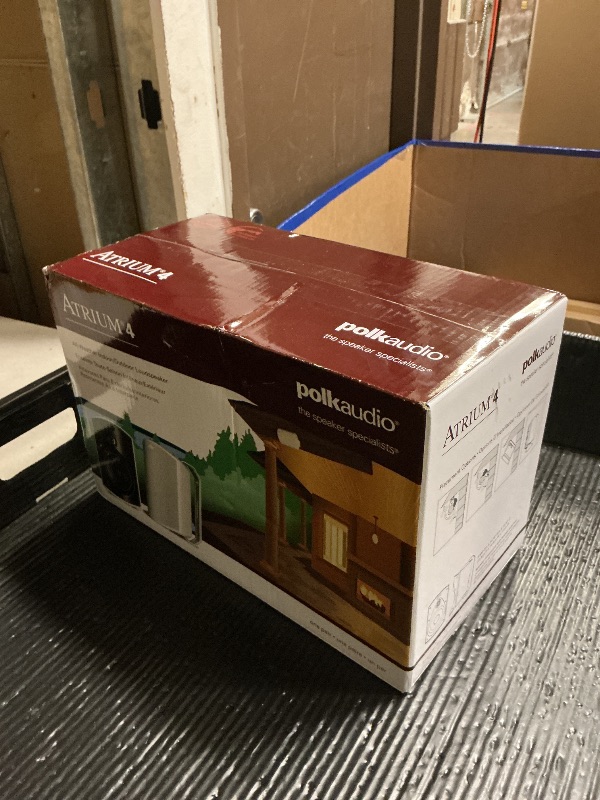Photo 1 of Polk Audio Atrium 4 Weatherproof Outdoor Speakers with Powerful Bass (Pair, Black), All-Weather Durability, Broad Sound Coverage, Speed-Lock Mounting System