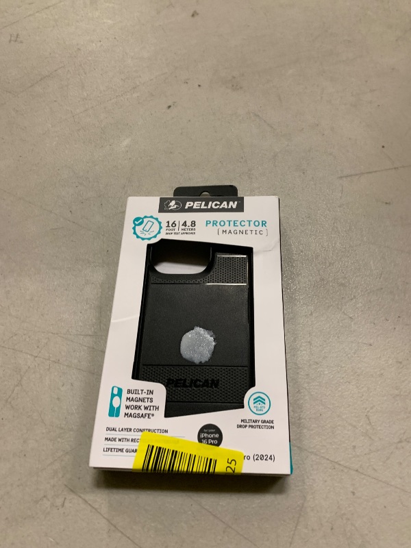 Photo 1 of Pelican Protector iPhone 16 Pro Case [Compatible with MagSafe] Rugged Magnetic Phone Case with 16ft Military-Grade Drop Protection - Heavy Duty Phone Cover for iPhone 16 Pro - Black