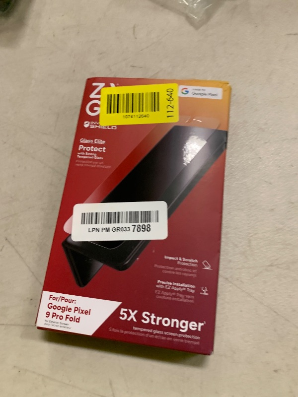 Photo 1 of ZAGG Glass Elite Google Pixel 9 Pro Fold Screen Protector (Front Screen Only) – Ultra-Strong Tempered Glass with Recycled Content, Fingerprint Resistant, Easy Installation
