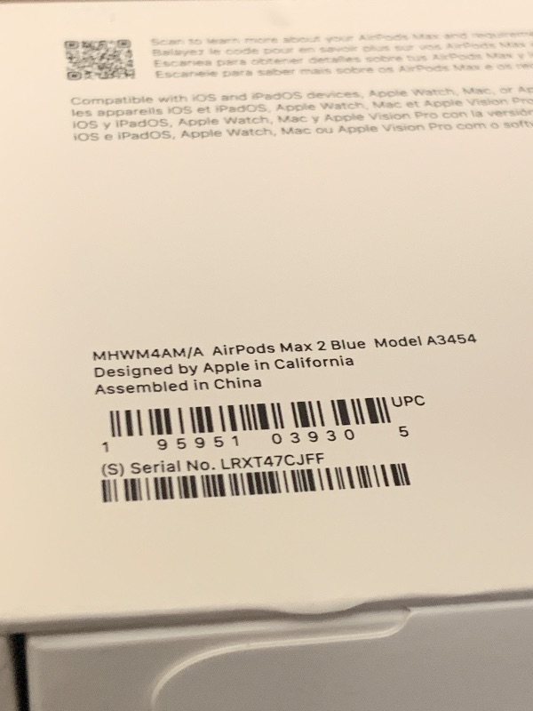 Photo 1 of Apple AirPods Max 2 Wireless Over-Ear Headphones, Active Noise Cancellation, Adaptive Audio, Personalized Spatial Audio, Live Translation, Bluetooth Headphones for iPhone – Blue