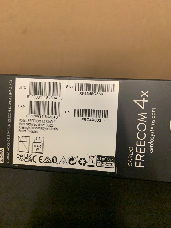 Photo 1 of Cardo Systems FREECOM 4X Motorcycle 4-Way Helmet Bluetooth Communication System Headset Intercom, Universal Bluetooth Connectivity, Waterproof, 40mm Speakers - Single Pack