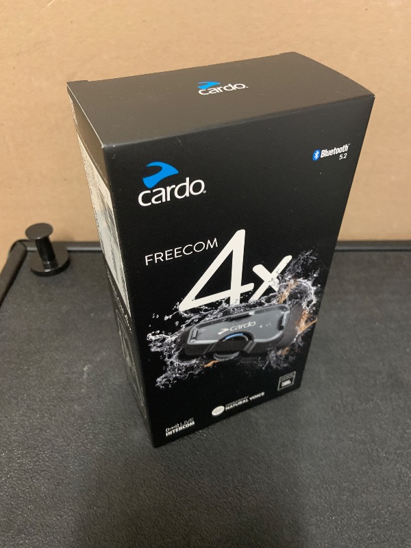 Photo 1 of Cardo Systems FREECOM 4X Motorcycle 4-Way Helmet Bluetooth Communication System Headset Intercom, Universal Bluetooth Connectivity, Waterproof, 40mm Speakers - Single Pack