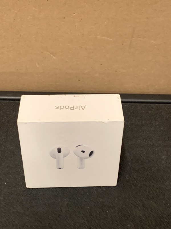 Photo 1 of Apple AirPods 4 Wireless Earbuds, Bluetooth Headphones, Personalized Spatial Audio, Sweat and Water Resistant, USB-C Charging Case, H2 Chip, Up to 30 Hours of Battery Life, Effortless Setup for iPhone