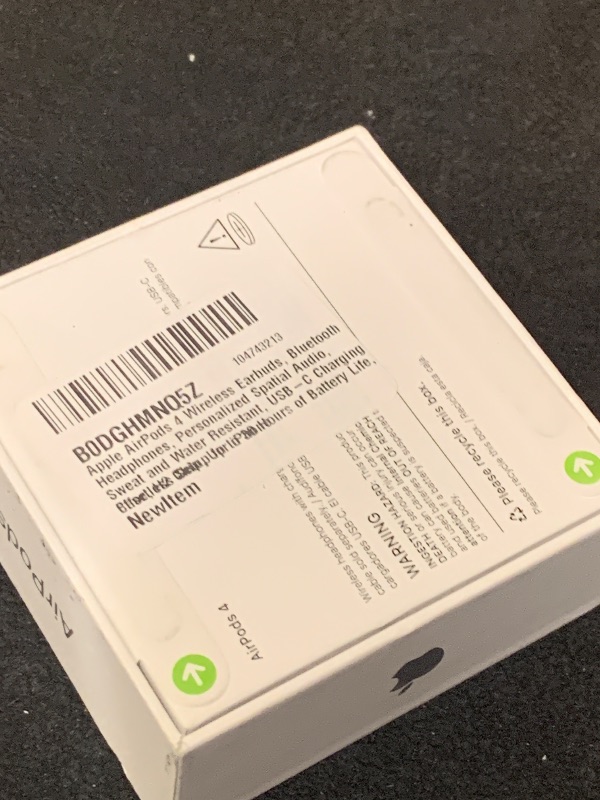 Photo 1 of Apple AirPods 4 Wireless Earbuds, Bluetooth Headphones, Personalized Spatial Audio, Sweat and Water Resistant, USB-C Charging Case, H2 Chip, Up to 30 Hours of Battery Life, Effortless Setup for iPhone