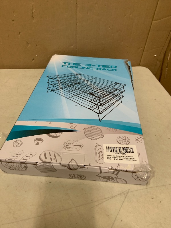 Photo 1 of 3 Tier Stackable Cooling Rack for Batch Cooling Cookie, Pizza, Cake-15.8”x 10”- Heavy Duty Cooling Racks for Cooking and Baking, Oven and Dishwasher Safe Baking Supplies-Silver