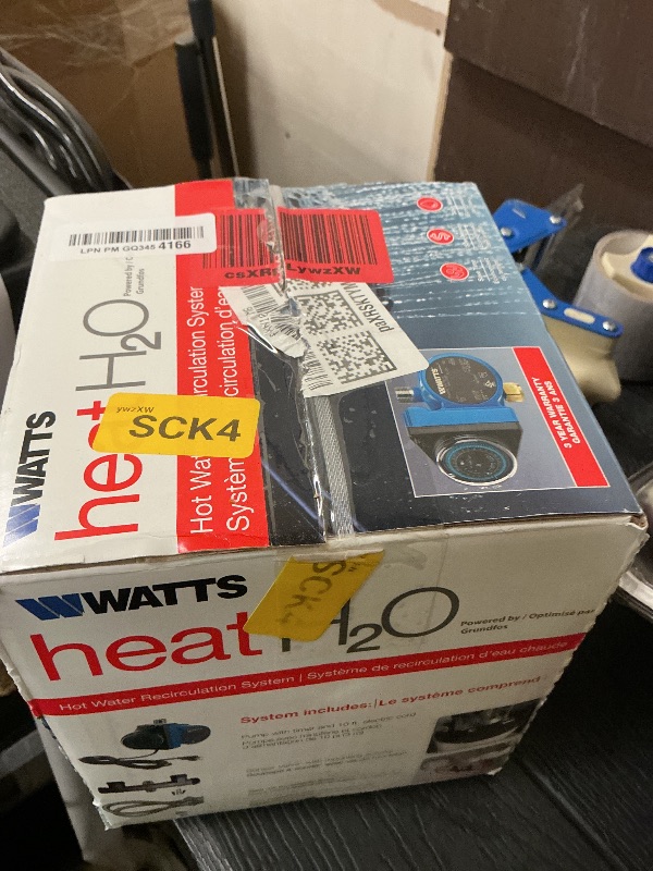 Photo 1 of Watts Heat H2O Hot Water Recirculation System w/Programmable Timer, Instant Hot Water, 3 Year Warranty, Pump, 2 Adapters, Sensor Valve, Mounting Screws, 2 Supply Lines, Easy DIY Install (0955805)