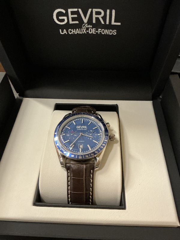 Photo 1 of Gevril Men's Lenox Swiss Automatic Watch, Genuine Italian Leather Strap