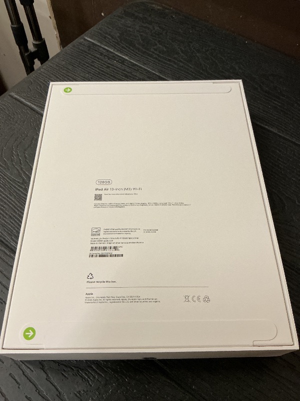 Photo 1 of Apple iPad Air 13-inch with M3 chip Built for Apple Intelligence, Liquid Retina Display, 128GB, 12MP Front/Back Camera, Wi-Fi 6E, Touch ID, All-Day Battery Life — Space Gray