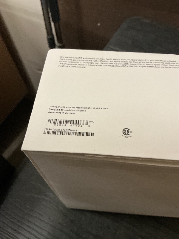 Photo 1 of Apple AirPods Max Wireless Over-Ear Headphones, Pro-Level Active Noise Cancellation, Transparency Mode, Personalized Spatial Audio, USB-C Charging, Bluetooth Headphones for iPhone - Starlight