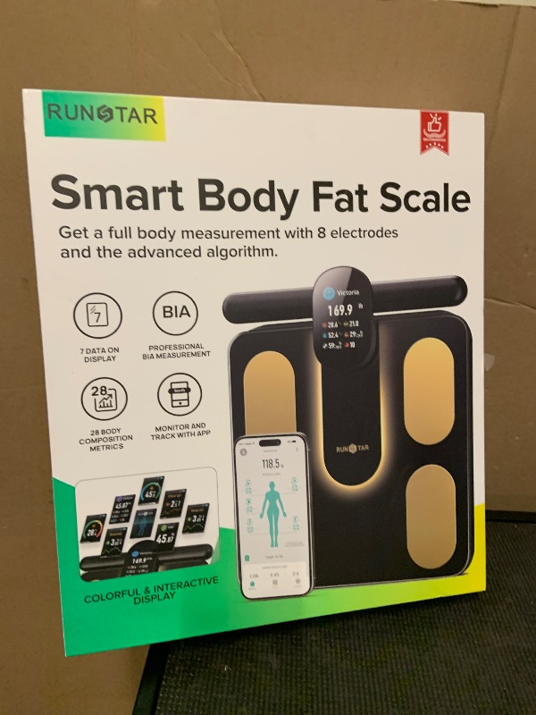 Photo 1 of Runstar Smart Scale FSA&HSA Eligible, 8 Electrodes Digital Bathroom Scale for Body Weight and Fat, BMI, Muscle Mass 28 Body Composition Measurement, with Full-Color TFT LCD on Retractable Handle