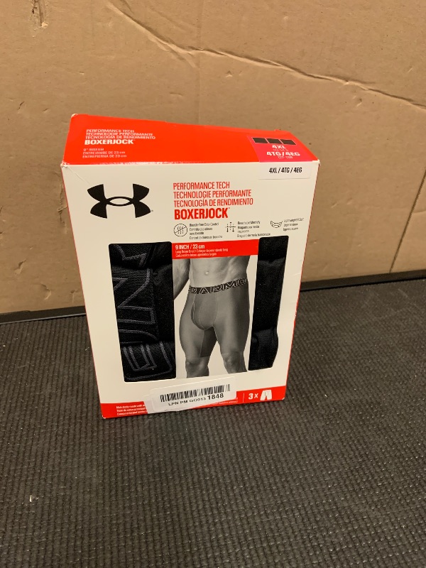 Photo 1 of Under Armour Men's 3-Pack Performance Tech Solid 9" Boxer Briefs Black 4X-Large