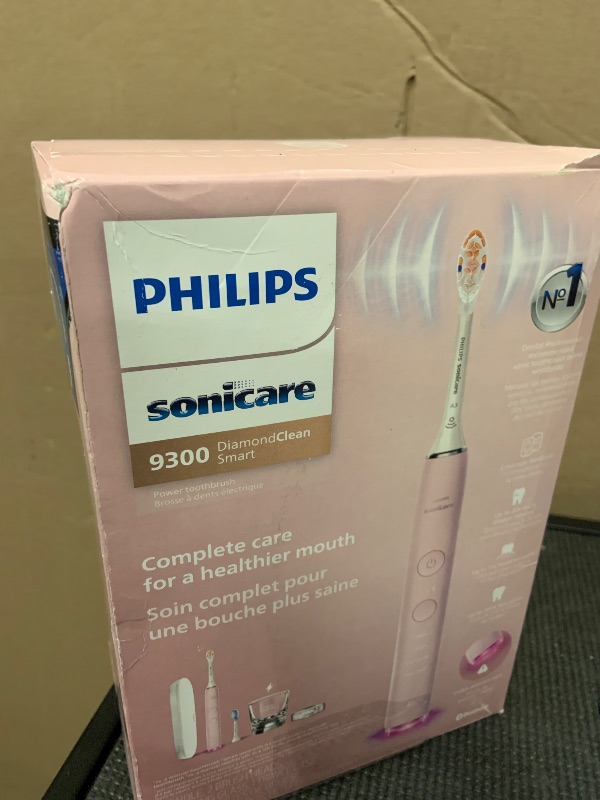 Photo 1 of Philips Sonicare DiamondClean Smart 9300 Electric Toothbrush - Sonic Toothbrush with App, Pressure Sensor, 12 Brushing Settings, Replacement Reminder, Travel Case, Pink, Model HX9903/25