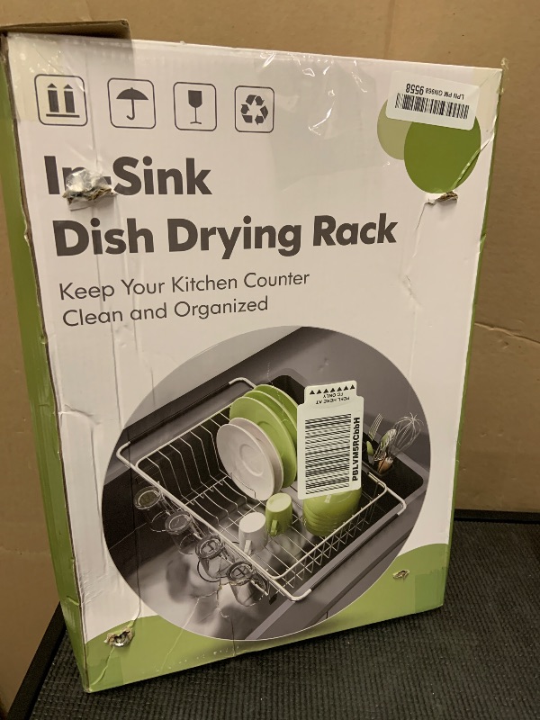 Photo 1 of JASIWAY Dish Drying Rack in Sink, Expandable Stainless Steel Dish Drainers for Kitchen Counter, Dish Dryer Rack for Inside Sink, Over The Sink Dish Racks with Utensil Holder, Silver