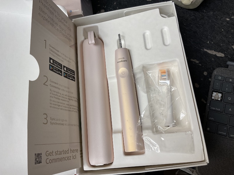 Photo 1 of Philips Sonicare DiamondClean 9900 Prestige Electric Toothbrush - with SenseIQ Technology and Advanced AI App, 5 Brushing Modes, 3 Intensity Levels, Charging Travel Case, Champagne, HX9990/11