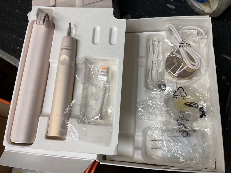 Photo 1 of Philips Sonicare DiamondClean 9900 Prestige Electric Toothbrush - with SenseIQ Technology and Advanced AI App, 5 Brushing Modes, 3 Intensity Levels, Charging Travel Case, Champagne, HX9990/11