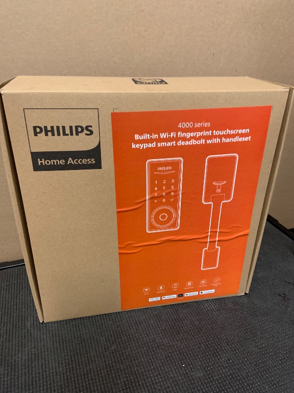 Photo 1 of Philips Touchscreen WiFi Smart Lock with Handle Set, Built-in WiFi, Remote Control & Voice Control, Fingerprint Keyless Entry Door Lock, Smart Locks for Front Door Deadbolt, Auto-Lock, Matte Black