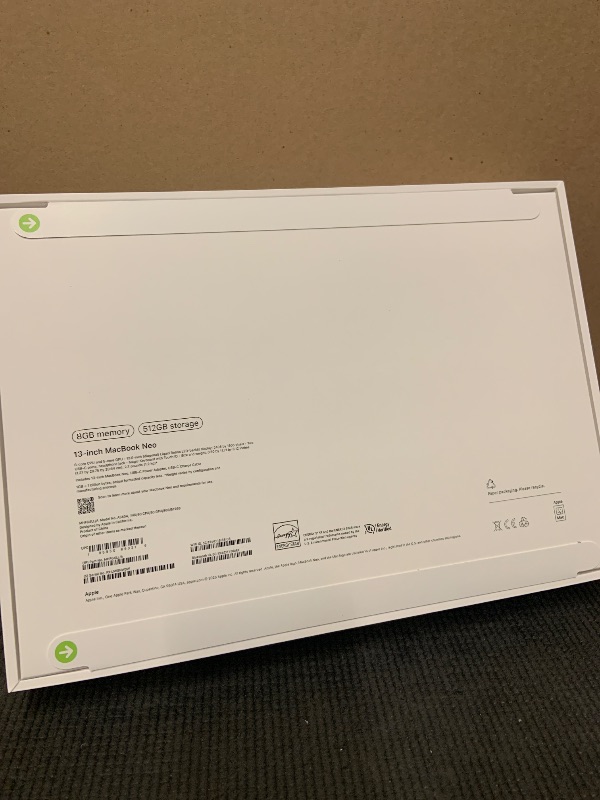 Photo 1 of Apple 2026 MacBook Neo 13-inch Laptop with A18 Pro chip: Built for AI and Apple Intelligence, Liquid Retina Display, 8GB Unified Memory, 512GB SSD Storage, 1080p FaceTime HD Camera, Touch ID; Indigo