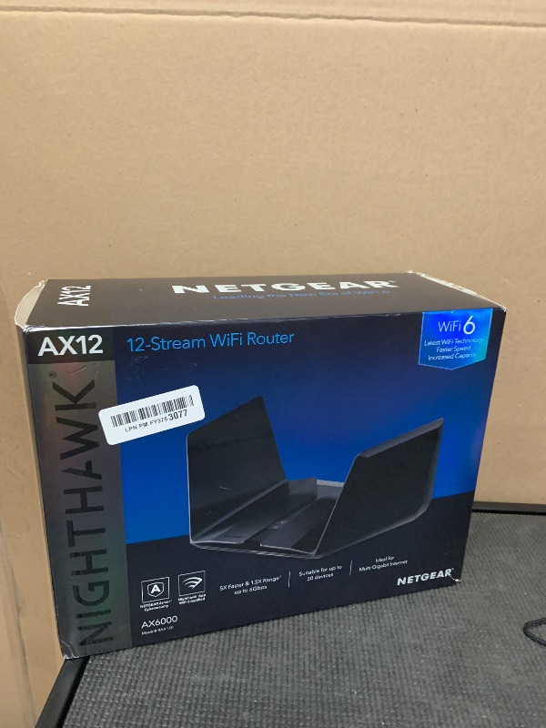Photo 1 of NETGEAR Nighthawk WiFi 6E Router (RAXE500) - Security Features, 12-Stream Gigabit Router AXE11000 Tri-Band Wireless Speed (Up to 10.8Gbps), New 6GHz Band, Coverage up to 3,500 sq. ft, 60 Devices