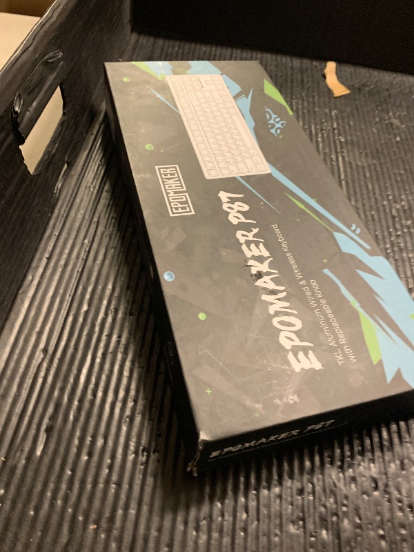 Photo 1 of EPOMAKER P87 TKL Aluminum Wireless Gaming Keyboard, QMK/VIA Programmable, 87% BT/2.4Ghz/USB-C, with CNC Metal Knob and RGB Backlight (Black, Wisteria Linear Switch)