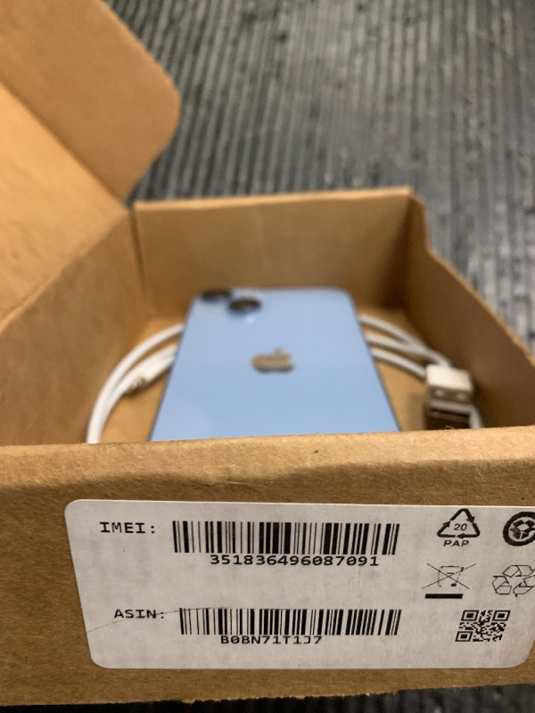 Photo 1 of Apple iPhone 14, 256GB, Blue - Unlocked (Renewed)