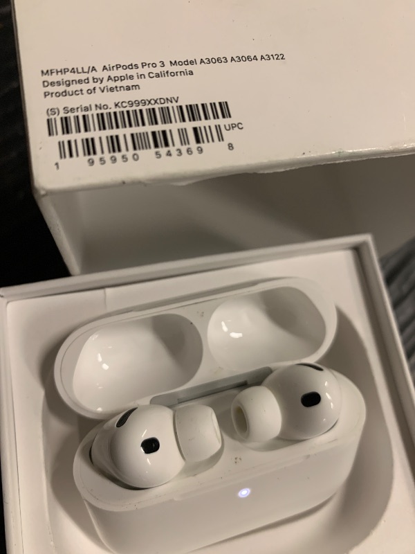Photo 1 of Apple AirPods Pro 3 Wireless Earbuds, Active Noise Cancellation, Live Translation, Heart Rate Sensing, Hearing Aid Feature, Bluetooth Headphones, Spatial Audio, High-Fidelity Sound, USB-C Charging