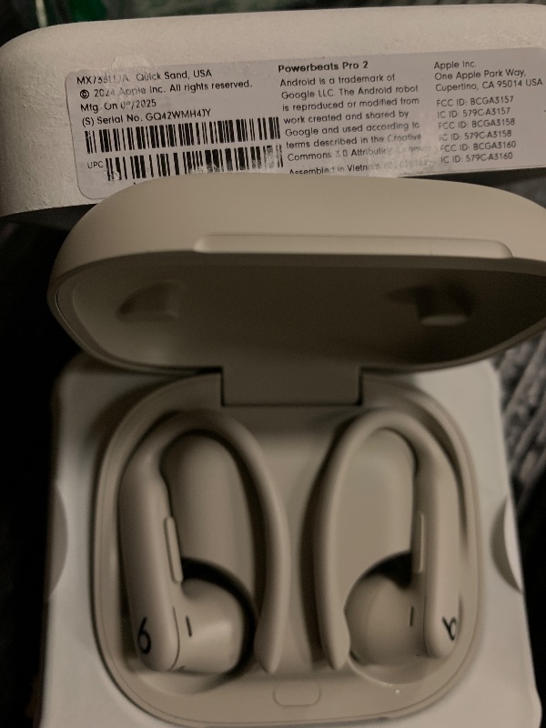 Photo 1 of Beats Powerbeats Pro 2 - Wireless Noise Cancelling Workout Earbuds with Secure- Fit Earhooks, Up to 45-Hour Battery with Charging Case, Sweat & Water Resistant, Heart Rate Monitoring - Quick Sand