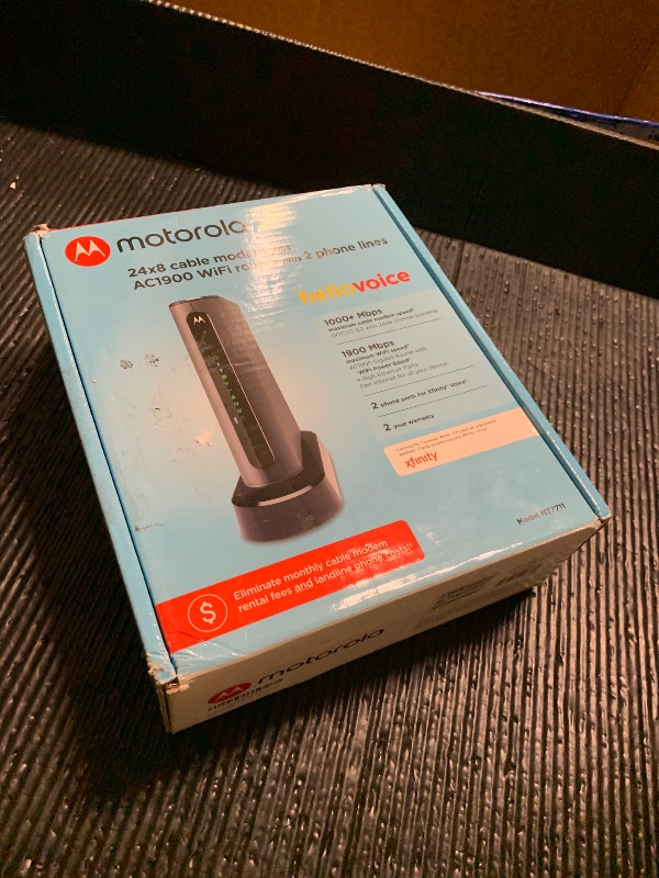 Photo 1 of Motorola MT7711 (24X8) Cable Modem-Two Phone Ports Router, DOCSIS 3.0 Modem, AC1900 Dual Band Wi-Fi Gigabit Router for Comcast Xfinit