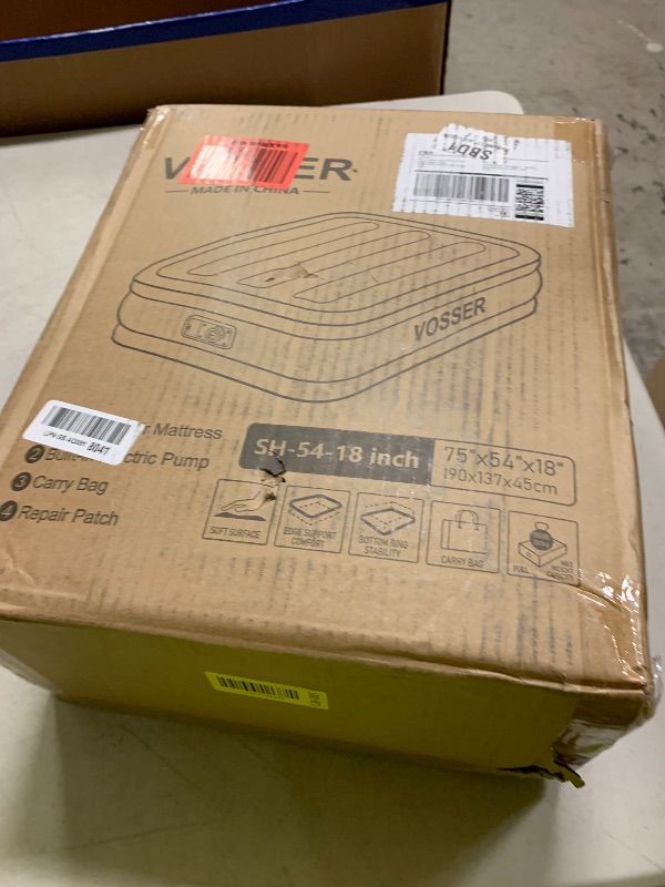 Photo 1 of VOSSER Air Mattress Full with Built in Pump,18''Inflatable Mattress of Upgraded Vertical Beams,Self Inflatable/Deflation Blow Up Mattress in 3 Mins,Flocked Top Airbed with Carry Bag for Home, Camping
