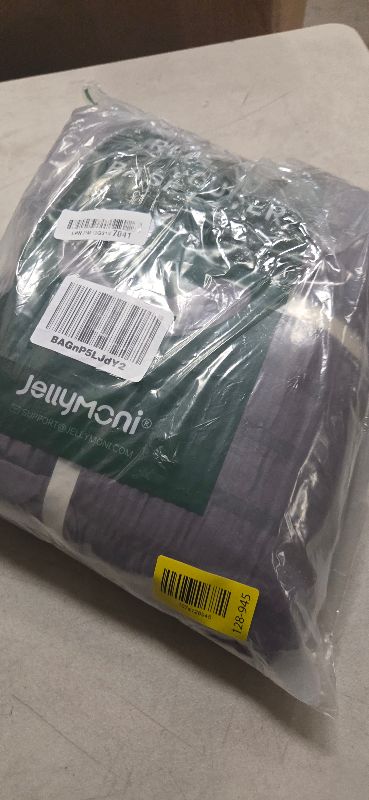 Photo 1 of JELLYMONI Purple Duvet Cover King Size, 3pcs Washed Microfiber Bedding Set, Soft Breathable Seersucker Duvet Cover Set with Zipper Closure and Corner Ties for All Seasons