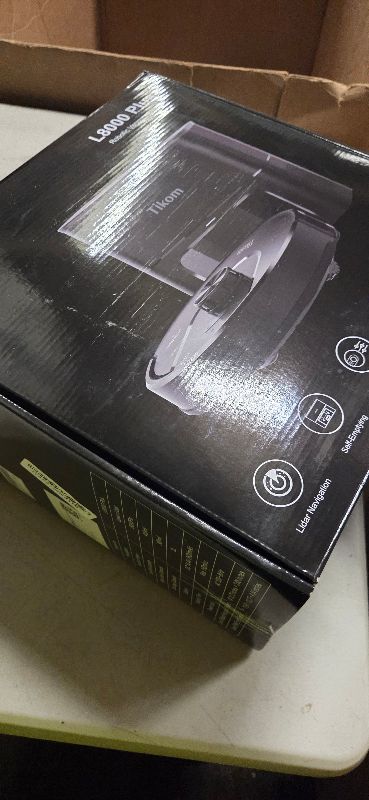 Photo 1 of ITEM IS MISSING PARTS. UNSURE WHAT PARTS ARE MISSING.---------------------------------------------Tikom Robot Vacuum and Mop, 6000Pa Robotic Vacuum Cleaner with Self-Emptying Base, 90 Days Capacity, LiDAR Navigation, Home Mapping, Ideal for Pet Hair, Hard
