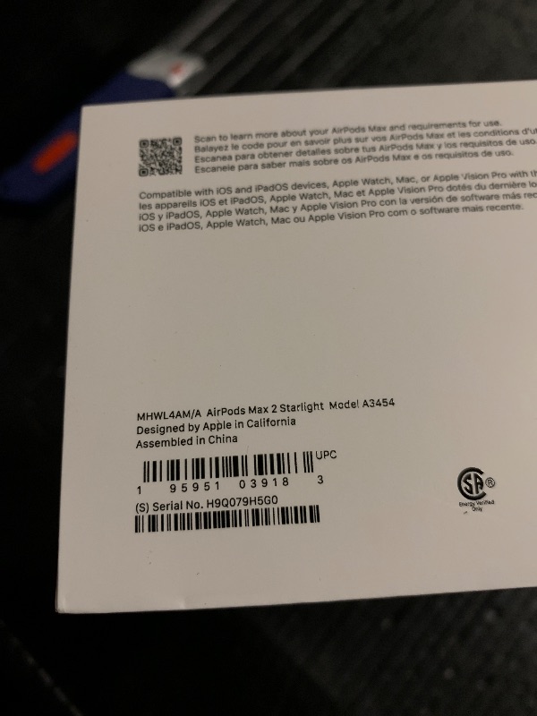 Photo 1 of Apple AirPods Max 2 Wireless Over-Ear Headphones, Active Noise Cancellation, Adaptive Audio, Personalized Spatial Audio, Live Translation, Bluetooth Headphones for iPhone – Starlight