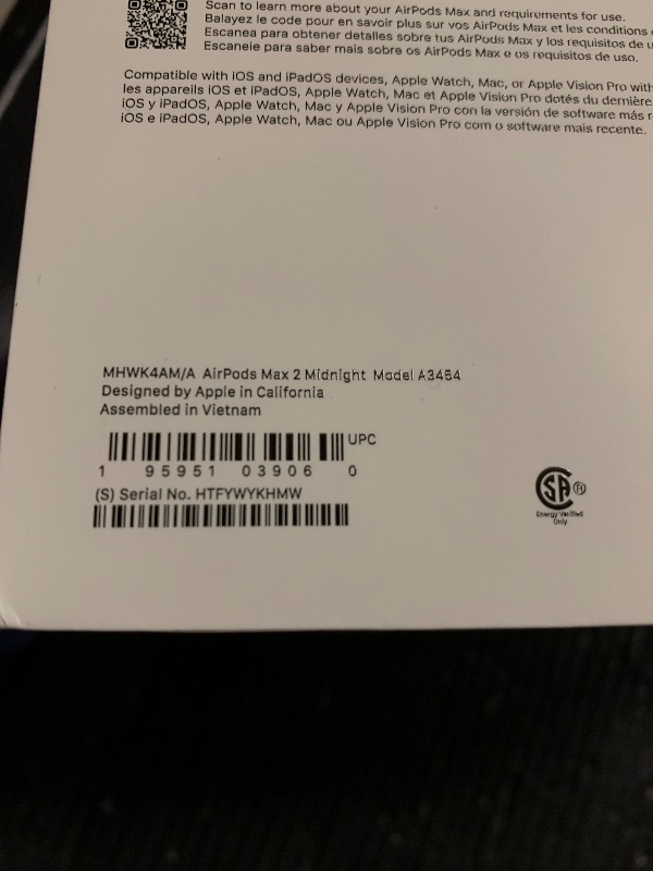 Photo 1 of Apple AirPods Max 2 Wireless Over-Ear Headphones, Active Noise Cancellation, Adaptive Audio, Personalized Spatial Audio, Live Translation, Bluetooth Headphones for iPhone – Midnight