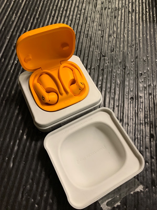 Photo 1 of Beats Powerbeats Pro 2 - Wireless Noise Cancelling Workout Earbuds with Secure- Fit Earhooks, Up to 45-Hour Battery with Charging Case, Sweat & Water Resistant, Heart Rate Monitoring - Electric Orange