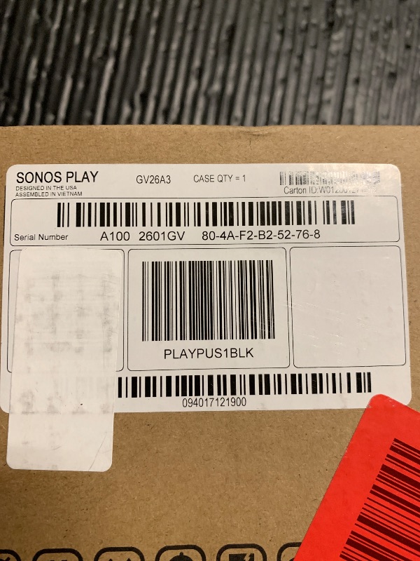Photo 1 of Sonos Play - Portable Bluetooth Speaker with WiFi, Alexa, 24-Hour Battery Life, Charging Base - Black