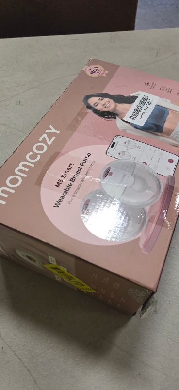 Photo 1 of Momcozy M5 Smart APP Controlled Wearable Breast Pump, Hands-Free Wireless Electric Pump, 3 Modes 9 Suction Levels, BPA-Free, Portable Lightweight, 24mm Flange, 2-Pack Quill Gray