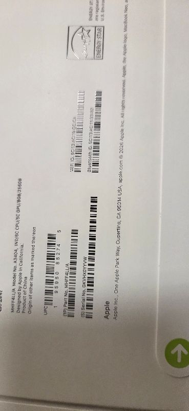 Photo 1 of Apple 2026 MacBook Neo 13-inch Laptop with A18 Pro chip: Built for AI and Apple Intelligence, Liquid Retina Display, 8GB Unified Memory, 256GB SSD Storage, 1080p FaceTime HD Camera; Indigo
