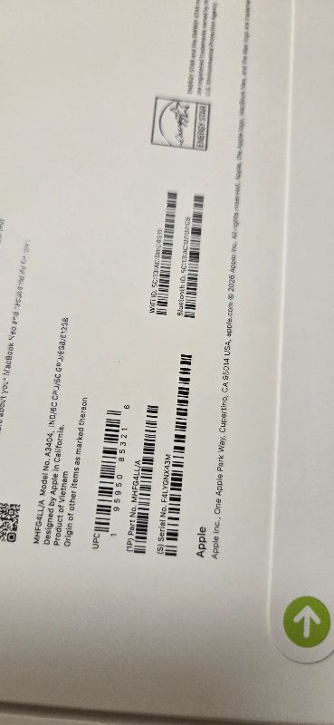 Photo 1 of Apple 2026 MacBook Neo 13-inch Laptop with A18 Pro chip: Built for AI and Apple Intelligence, Liquid Retina Display, 8GB Unified Memory, 512GB SSD Storage, 1080p FaceTime HD Camera, Touch ID; Indigo