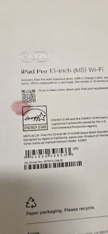 View 4 of Apple iPad Pro 13-inch (M5): Ultra Retina XDR Display, 512GB, Landscape 12MP Front Camera/12MP Back Camera, LiDAR Scanner, Wi-Fi 7 with Apple N1, Face ID, All-Day Battery Life — Space Black