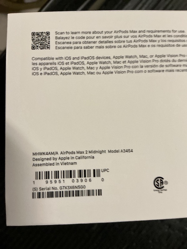 Photo 1 of Apple AirPods Max 2 Wireless Over-Ear Headphones, Active Noise Cancellation, Adaptive Audio, Personalized Spatial Audio, Live Translation, Bluetooth Headphones for iPhone – Midnight