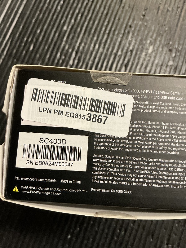Photo 1 of Cobra Smart Dash Cam + Rear Cam (SC 400D) – UHD 4K Resolution, Alexa Built-In, 3-Camera Capable, Live Police Alerts, Emergency Mayday, Drive Smarter App, 3" Touchscreen, Wi-Fi & GPS, 32GB SD Card Incl