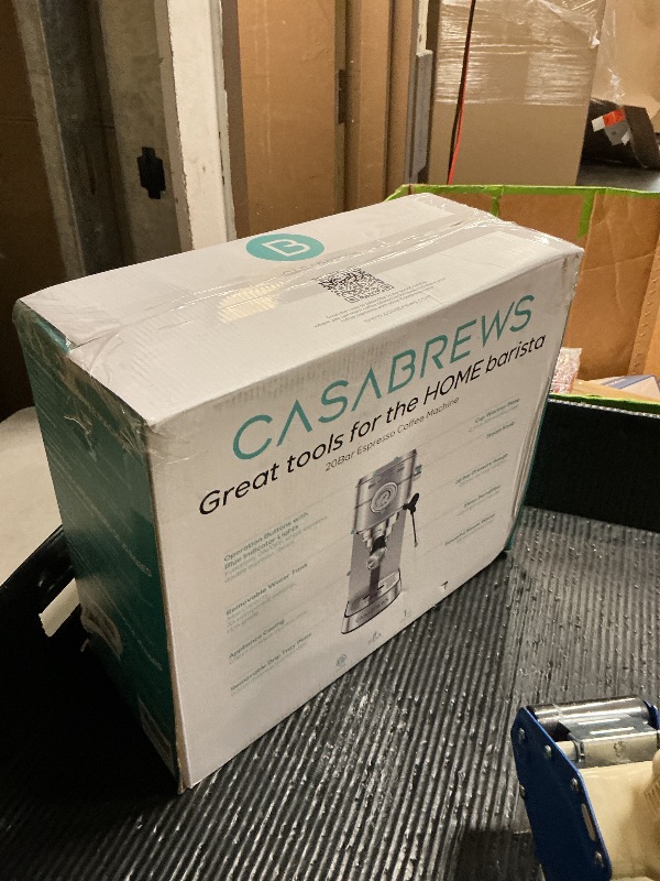 Photo 1 of CASABREWS CM5418 Espresso Machine 20 Bar, Compact Espresso Maker with Steam Milk Frother, Stainless Steel Coffee Machine with 34oz Removable Water Tank for Cappuccino, Small Latte Machine, Silver