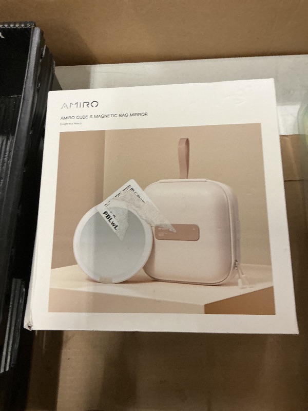 Photo 1 of AMIRO M3 Cube Makeup Bag with Lighted Mirror, Stepless Brightness & 3 Color Modes, MagSafe Magnetic Mirror, Portable Travel Organizer with 1100lux Lighting, 4.5L Storage, Waterproof, 10 inches, White