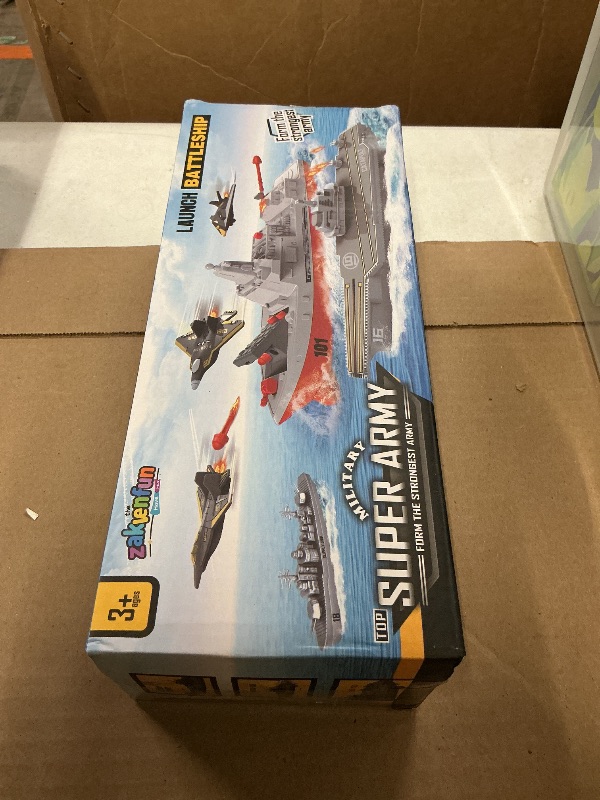 Photo 1 of 8-in-1 Military Battleship Building Blocks Set for Boys – Aircraft Carrier Model Kit Ocean Ship Building Sets Helicopter Planes Trucks Tank Army Men Toys Christmas Great Gift for Kids Ages 8+, 573Pcs