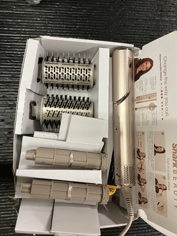 Photo 1 of Shark FlexStyle Air Styling & Drying System, Powerful Hair Dryer Brush & Multi-Styler with Auto-Wrap Curlers, Paddle Brush, Oval Brush, Concentrator Attachment, Stone, HD430
