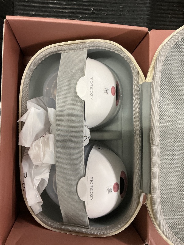 Photo 1 of Momcozy M5 Smart APP Controlled Wearable Breast Pump, Hands-Free Wireless Electric Pump, 3 Modes 9 Suction Levels, BPA-Free, Portable Lightweight, 24mm Flange, 2-Pack Cozy Red