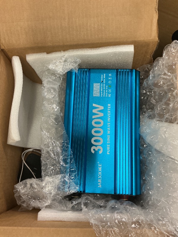 Photo 1 of 3000 Watt Pure Sine Wave Power Inverter 24V DC to 110V 120V Converter for Home, RV and Off-Grid Solar Systems with 3 AC Outlets, Dual USB Ports, LCD Display and Remote Control