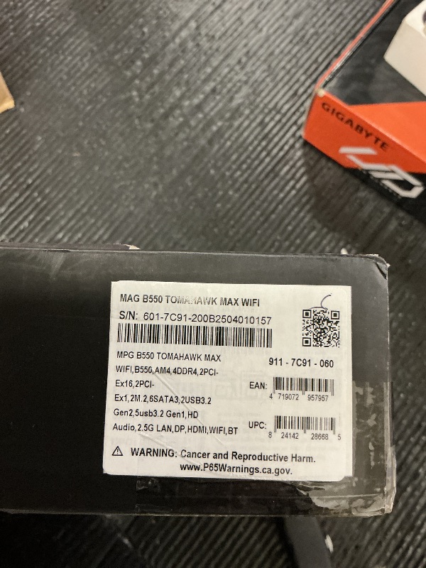 Photo 1 of MSI MAG B550 Tomahawk MAX WiFi Gaming Motherboard (AMD Ryzen 5000 Series, AM4, DDR4, PCIe 4.0, SATA 6Gb/s, M.2, USB 3.2 Gen 2, HDMI/DP, Wi-Fi 6E, Bluetooth 5.2, 2.5Gbps LAN, ATX)